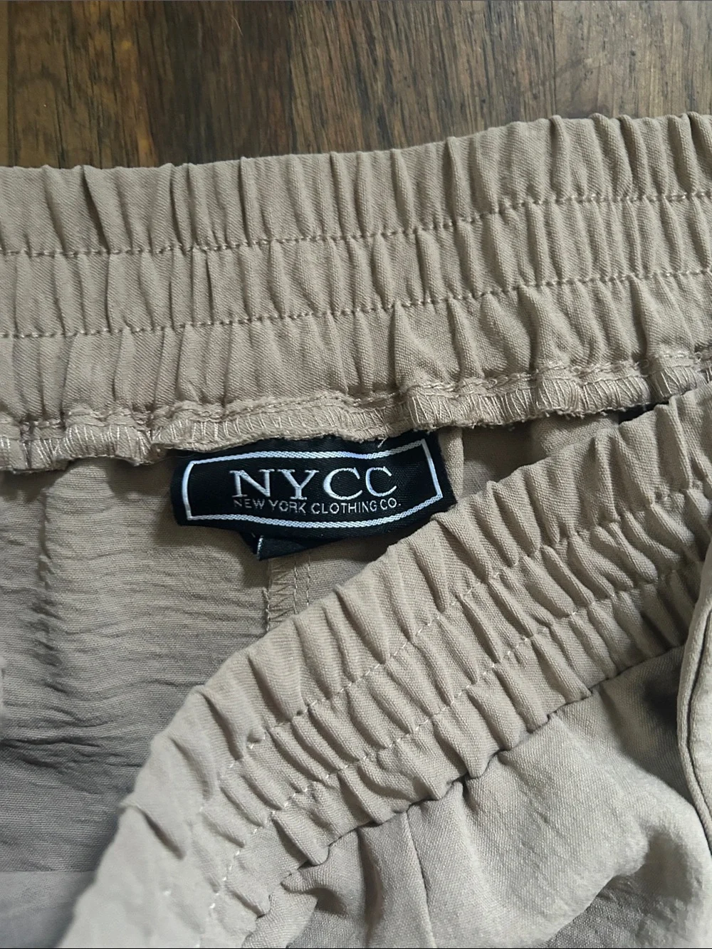 NYCC Neutral Tan Elastic Waist Pants